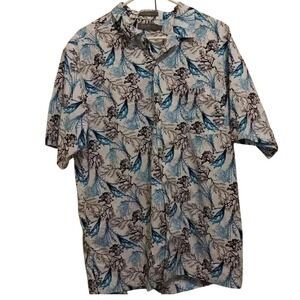 Daniel Cremieux Mens Floral‎ Shirt Button Up Short Sleeve L Large